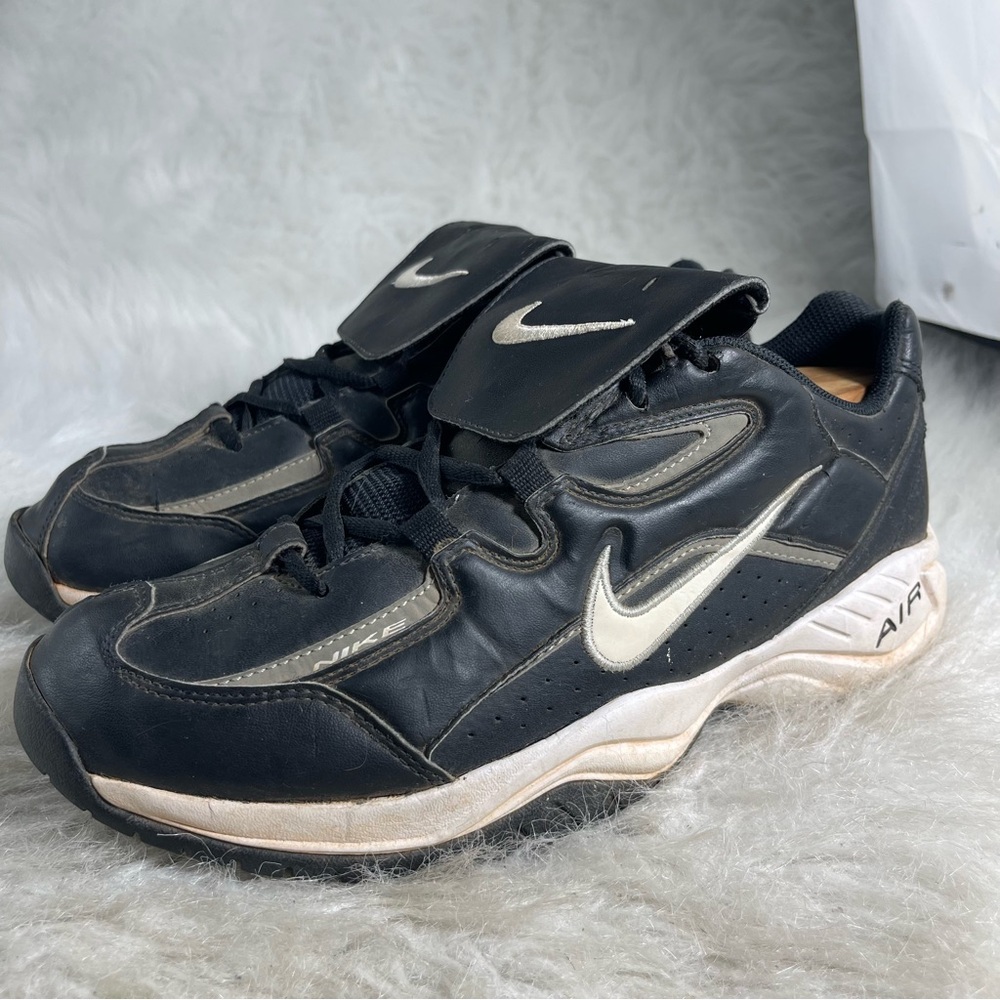 Nike Air Trainer Turf Shoes Black White Fold Tongue Vintage 2005 Size 8.5